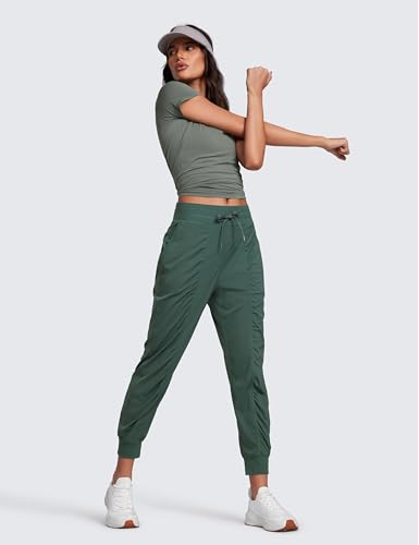 Image of CRZ YOGA Ease Line Joggers 26 inch /28.5 inch /30.5 inch | Casual, Lightweight, Ruched Design, Pockets, for Women