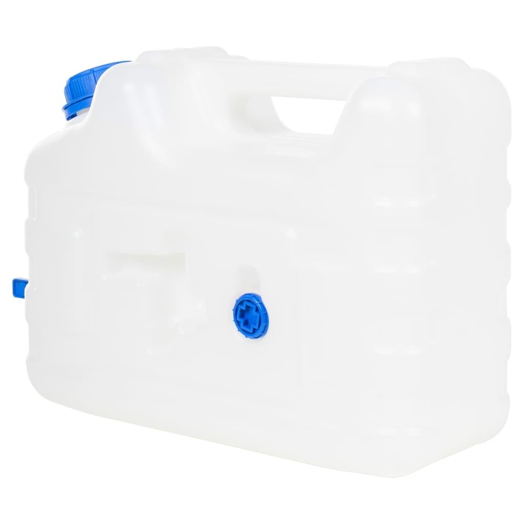 Depósito de agua con grifo de plástico transparente de 10 litros para camping, exterior, jardín, hogar y taller, apilable, ligero, duradero, con asa, gran agujero de llenado