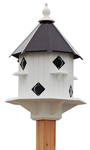 BestNest Purple Martin Castle House – Black Roof | Premium 8-Room Purple Martin Birdhouse for Backyard & Garden | Durable & Decorative Outdoor Bird House