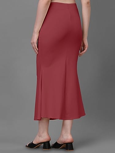 Image of Women's Saree Shapewear Petticoat, Cotton Blend Stretchable Mermaid Skirt, High Waist Tummy Control, Smooth Curve Fit with Adjustable Drawstring