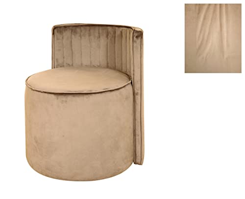 ROUNDHILL FURNITURE Ottoman Pouffes Sitting Mudda with Backrest for Home Décor Living Room - Light Golden