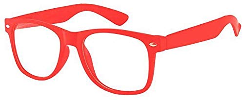 Boolavard Kids Nerd Brille Clear Lens Geek Fake Brillen für Mädchen Jungen Brillen Alter 4-12 (Rot)