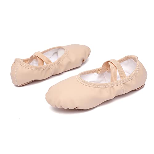 Ballerina Dance Shoes for Toddler Girls Kids Ballet Leather Split Sole Shoes for Toddler/Little Kid/Big Kid2