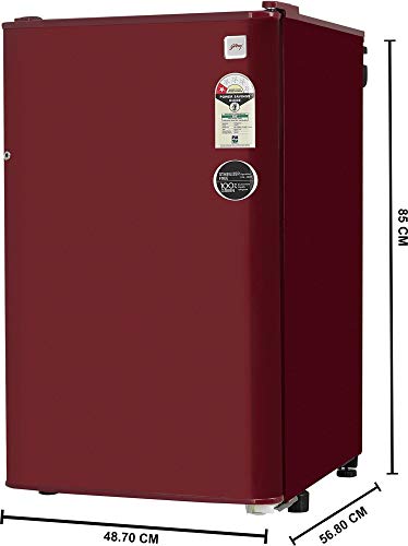 Image of Godrej 99L 1 Star ( 2019 ) Direct Cool Single Door Refrigerator (RD CHAMP 114 WRF 1.2 WIN RED, Wine Red, Additional 1 Year Free Extended Warranty)
