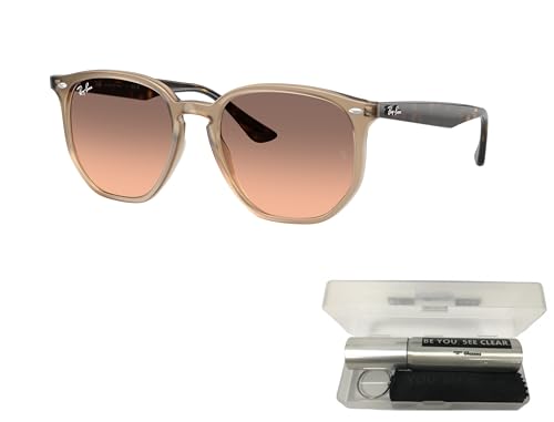 Ray-Ban RB4306 Sunglasses Bundle: RB 4306 678846 Tortledove/Pink Gradient Grey Policarbonate Standard and Eyewear Cleaning Kit2