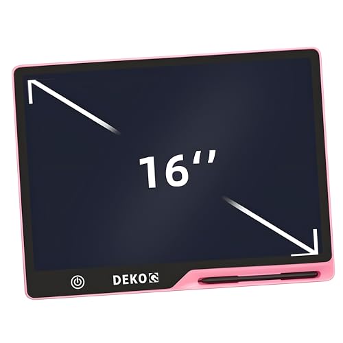 Image of Plastic 16 Inch USB Rechargeable Drawing Tablet Doodle Board for Kids, Reusable Electronic Drawing Pads Educational Toys for Girls, Educational Birthday Gift, Drawing Pad for Teen Girl (Pink)