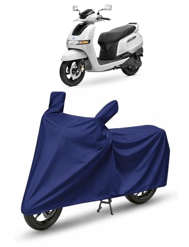 Image of Bike /SCOOTY Cover for TVS IQUBE with Side Mirror Pocket & Buckle Belt | HIGH Material Quality | Weather Resistant