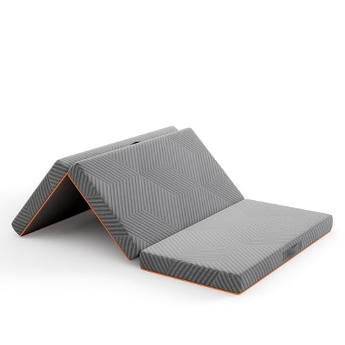 Vesgantti Klappmatratze Gästematratze 80x195cm, Höhe 10cm, 3-teilige Gel Schaumstoff Faltmatratze für Reisen, Camping, Boden, Gästebett,...