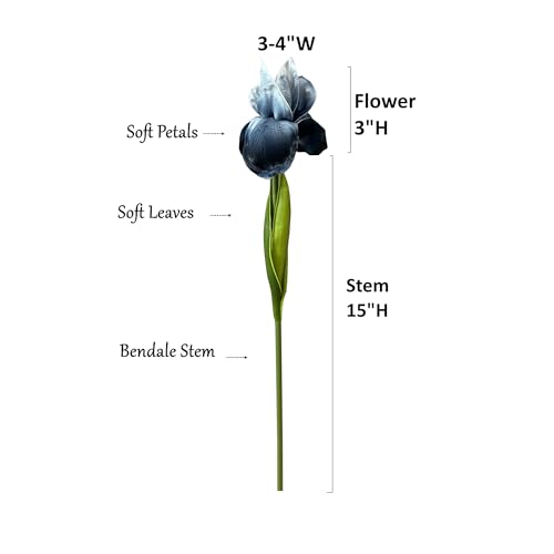 Angel Isabella Pack Of 6-Real Touch 18 Inch Bearded Iris Artificial Flowers For Decoration Centerpiece Arrangements thumb #1