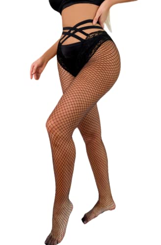 Image of Womens Fishnet Stockings Lace Tights Suspender Pantyhose Stockings Fish Net Tights Lace Stockings