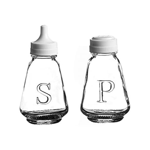 Glass Salt and Pepper Shaker Pot Set of 2 Classic Clear Glass Traditional Salt Pepper Cruet Set Cafe-Style Salt Pepper Dispenser Bottles Cover
