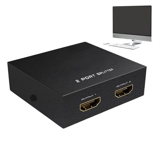 Divisor de video 1 en 2 salidas – Conexión de larga distancia, adaptador de cable divisor de audio para computadora – para cine en casa, oficina, computadora, tablet, consola de TV, decodificador