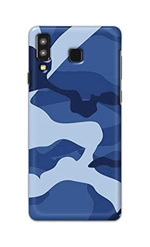 Image of Printed Hard Back Cover Case for Samsung Galaxy A8 Star Back Cover (Army Blue Pattern) -1302