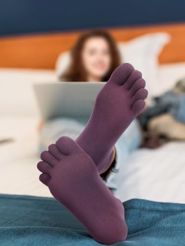 Image of Bencailor 4 /12Pairs Women Toe Sock Five Toe Sock