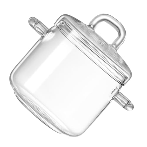 JECOMPRIS Cuenco de Vidrio para Postre y Ensalada 700 Ml con Doble Asa y Tapa, Frutero de Cristal Resistente al Calor, Bowl para Sopa y Frutas, Apto para Estufa y Cocina Doméstica