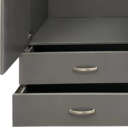 PALAKLOT High Gloss 3 Door Mirrored & 2 Drawer Wardrobe | Modular Cabinet for Space Saving | Ideal Storage Organizer - Image 6