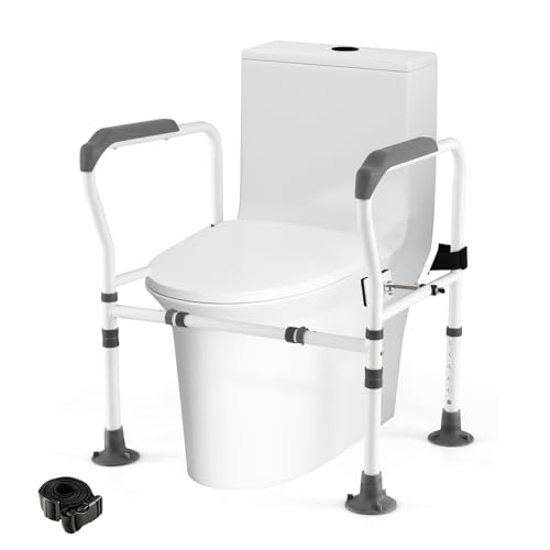 COSTWAY Aufstehhilfe Toilette, 6-fach höhenverstellbar | bis 136kg | mit...