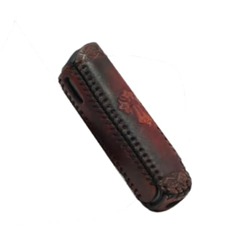 プルームオーラ対応ケース ケース加熱式たばこ 喫煙 ハンドメイド 手作り 日本製 本革 ヌメ革 牛革 栃木レザー 革小物 ギフト ワインレッド系グラデーション染め