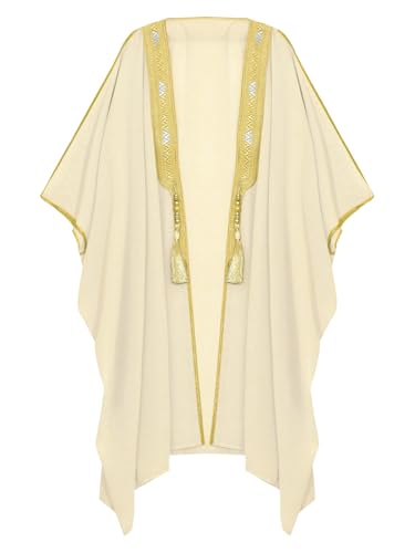 renvena Boys Thobe Golden Lace Arabic Thobe Open Cardigan Muslim Thobe Full Cover Kids Islamic Outfit3