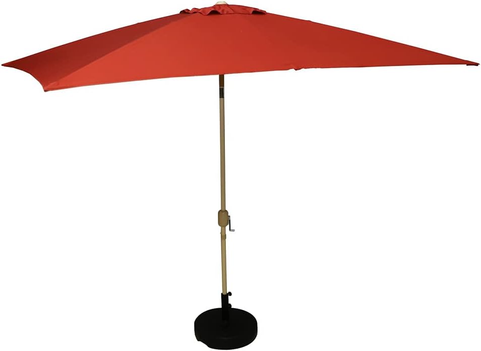 YATAI Rectangular Umbrella UV Protection With Plastic Base Water Sand Filled Waterproof Tilt Sunshade Beach Umbrella - Patio Garden Umbrella Outdoor With Base - Parasol Umbrella With Stand
