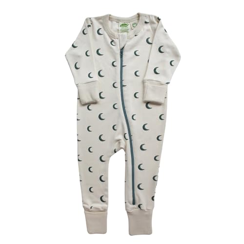 Image of Organic Signature Print '2-Way' Zip Romper - Long Sleeve