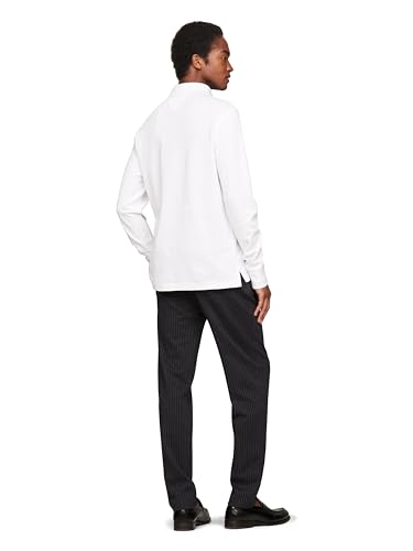 Tommy Hilfiger Men's Long Sleeve Polo Shirts in Regular Fit with Stretch and Organic Pique Cotton, White - image 4