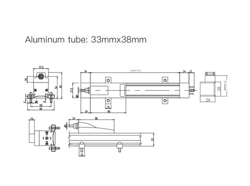 Sensor de desplazamiento lineal PF75 de 600mm y regla electrónica de resistencia para inyectoras 3