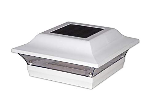 Classy Caps SL211W 4X4 White Aluminum Imperial Solar Post Cap, 4" x 4"