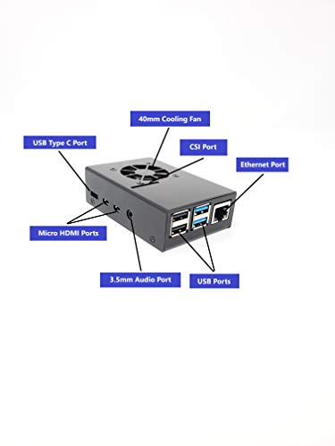 Boîtier aluminium pour Raspberry Pi 4 avec ventilateur Micro Connectors noir - 2