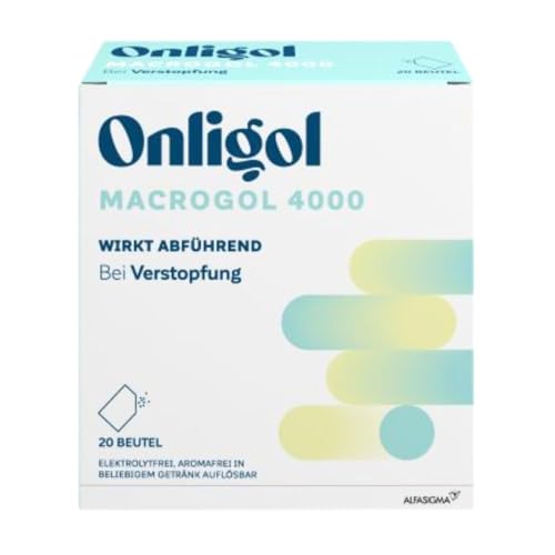 Onligol Macrogol 4000 - Sanfte effektive Hilfe bei Verstopfung und Obstipation - mit Macrogol 4000 - ohne Zusatzstoffe & Zucker 20 St. Beutel