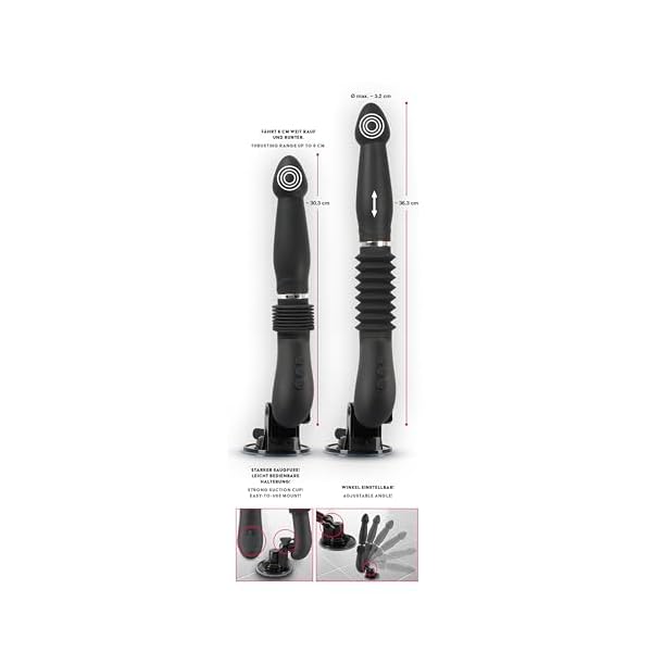 You2Toys Fucking Machine - stimulierender Stoßvibrator für Frauen und Männer, mit Fernbedienung, 7 Vibrationsmodi, 3 Stoß-Geschwindigkeiten, schwarz – Bild 7