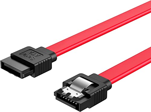 Cablecreation Sata Iii Cable, [5-Pack] 8-Inch/ 0.6Ft Sata Iii 6.0 Gbps 7Pin Female To Female Data Cable With Locking Latch, Red #TOP5
