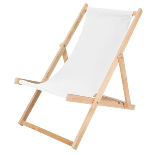IMPWOOD Liegestuhl klappbar Holz - Sonnenliege aus Buchenholz bis 120 Kg...
