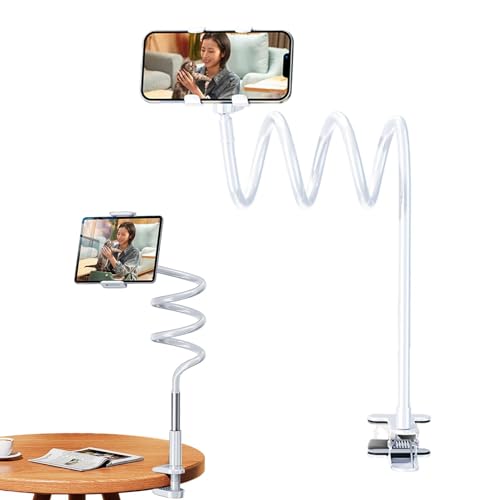 Soporte de brazo flexible para teléfono celular zwxqe con abrazadera de escritorio larga 4