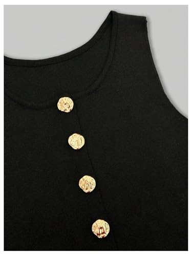 Image of GORGLITTER Women's Sleeveless Knit Sweater Vest Top Tredny Dressy Button Up Business Casual Cardigan Vest Going Out Top
