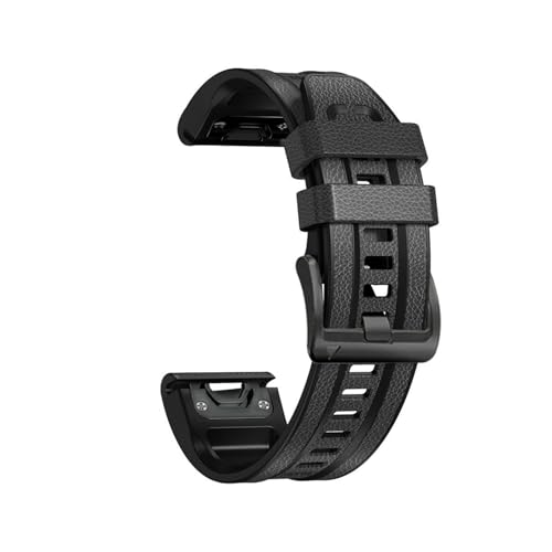 [PLYYQZM] 22/26mm VRU[Xgbv Bɍ Gar min Fenix 8 7 7X Pro 47mm 51mm/6 6X Pro Epix pANZT[ Xgoh ȒPtɓKp(Silicone Leather