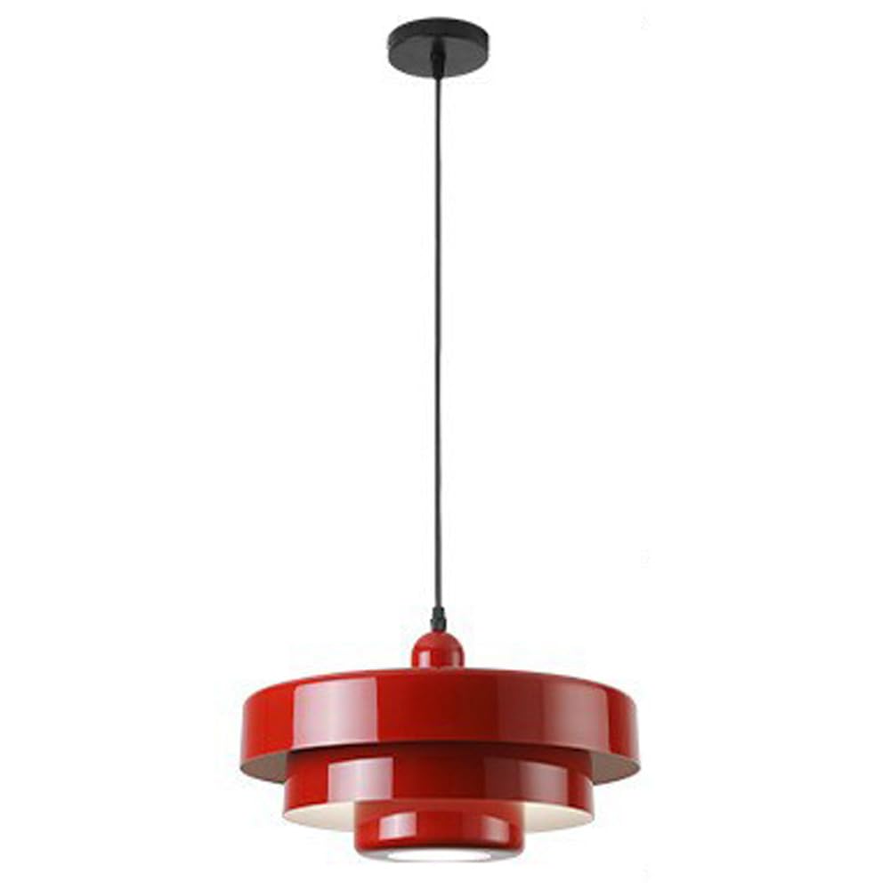LYMSXAZOU Nordic Metal Pendant Light, Mid Century Modern Light Fixtures, 3-Layer Design, 13.7 inch Vintage Chandelier Ceiling for Living Room, Hallway, Fixtures (Orange)(Color:Bu