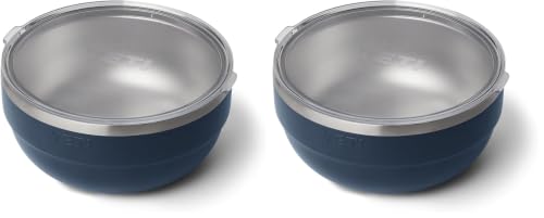 Image of YETI Rambler Bowl, Vacuum Insulated, Stackable and Nestable Stainless Steel Bowl with Lid, 4.5 Quart, Navy (Pack of 2)