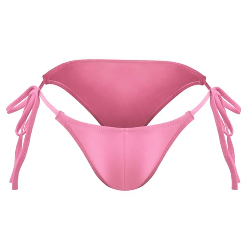 Men's Bikini Tie Side G String Thong Underwear,Ice Silk Thongs Briefs Adjustable Underwears for Men