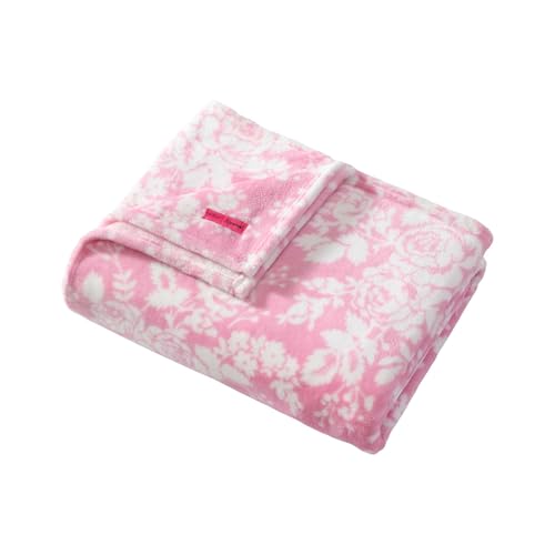 Image of Betsey Johnson - Blanket, Buttery-Soft Throw Blanket for Couch or Bed, Boldly Plush & Oversized Bedding (Cottage Floral Pink, 50 inch x 70 inch)