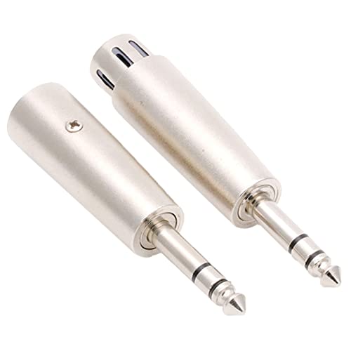 Adaptador XLR de 3 pines a jack 6.35mm macho conector de cable de micrófono para amplificador 8