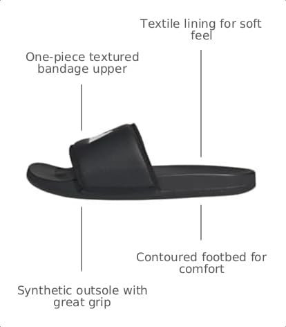 Image of adidas Unisex-Adult Adilette Comfort, Black /White /Black, 5