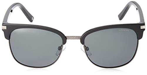 Polaroid Sunglasses Men's PLD2076/S Semi Rimless Sunglasses, Black/Polarized Gray, 53mm (PLD 2076/S)2