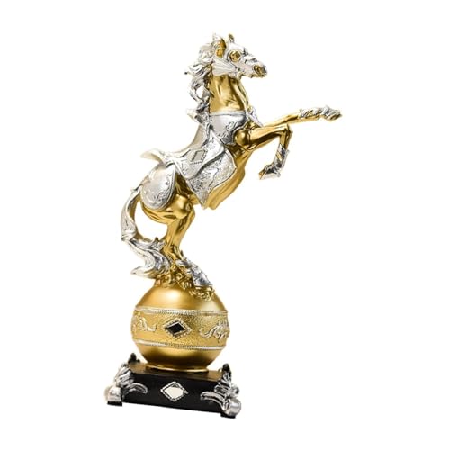 Figurine de cheval en résine blanche au design artistique et finitions soignées