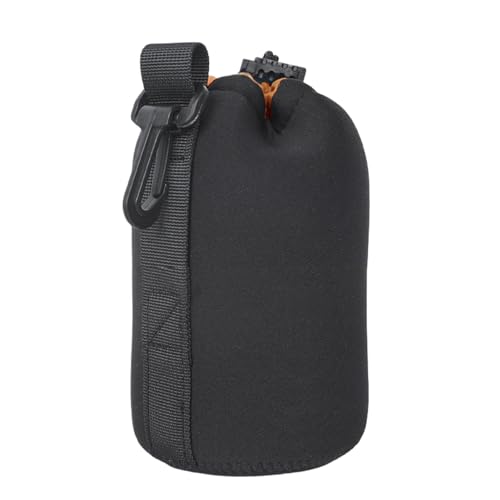 Samuliy Funda para lente, bolsa gruesa de neopreno acolchada, funda protectora para almacenamiento de lentes de cámara, bolsa de neopreno suave para lentes DSLR, cubierta segura para lente de cámara