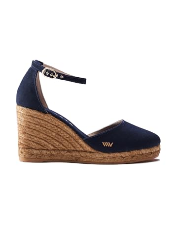 Image of Viscata Estartit Espadrille Canvas Wedges Spain Handmade 3 inch Heel Women's Sandals with Breathable Organic Cotton Canvas and 100% Natural Jute Midsole for all Occasions: Casual, Work, Party