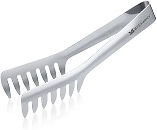 MSY BIGSUNNY Kitchen Pasta Tongs, 8" Stainless Steel Spaghetti Tongs