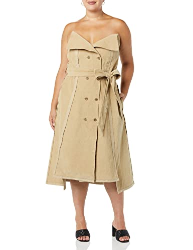 Making the Cut Season 3 Episode 4 Winning Look Yannik's Deconstructed Trench Coat Dress, Stone, M