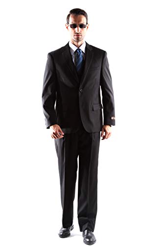 Men's Single Breasted 2 Button Superior 150s Extra Fine 3 pcs Vested Dress Suit