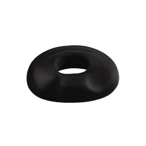 CHANGJIQ 円座クッション 座布団 姿勢矯正クッション ドーナツクッション 痔 丸型 低反発メモリーフォーム 圧力分散 柔らかく快適 お尻の痛みを解消 尾てい骨保護 通気性良好 滑り止め付き 洗えるカバー 産後 手術 オフィス用 (ブラック)